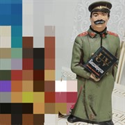 "Сталин" в шинели хаки - Киндзмараули красное полусладкое 1л. 2223